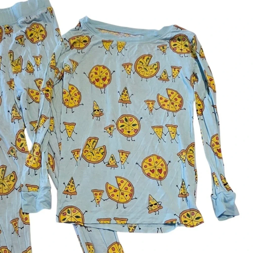 Little Sleepies Pizza Pals 4T Toddler Bamboo Pajama Set Unisex